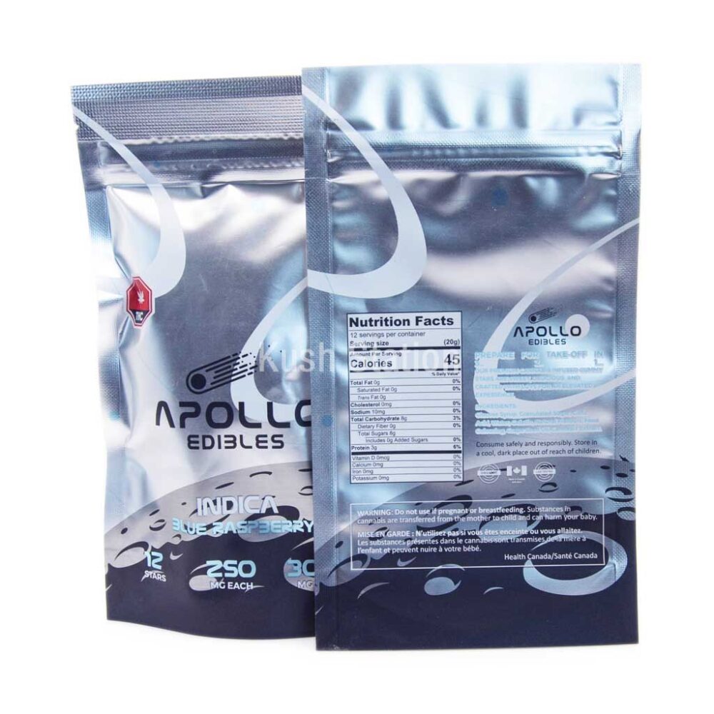 Buy Apollo Edibles - Blue Raspberry Shooting Stars 3000mg THC Indica at Kush Station Online Shop