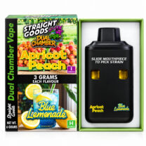 Straight Goods – Dual Chamber Vape – Apricot Peach + Blue Lemonade ( Grams + Grams)