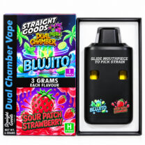 Straight Goods – Dual Chamber Vape – Blujito + Sour Patch Strawberry ( Grams + Grams)