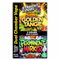 Straight Goods – Dual Chamber Vape – Golden Tangie V + Permanent Marker ( Grams + Grams)