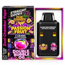 Straight Goods – Dual Chamber Vape – Passion Fruit + Double Bubble OG ( Grams + Grams)