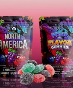Buy Sky High Edibles - World of Flavor Gummies - North America (1200mg THC) at Kush Station Online Shop