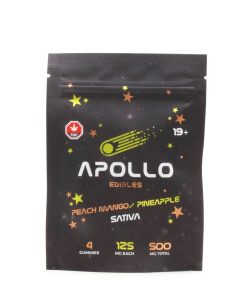 Buy Apollo Edibles - Peach Mango/Pineapple Shooting Stars 500mg THC Sativa at Kush Station Online Shop