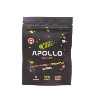 Buy Apollo Edibles - Peach Mango/Pineapple Shooting Stars 500mg THC Sativa at Kush Station Online Shop