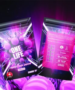 Buy One Life Edibles - Bubble Gum Gummy - 300mg THC (Indica) at Kush Station Online Shop