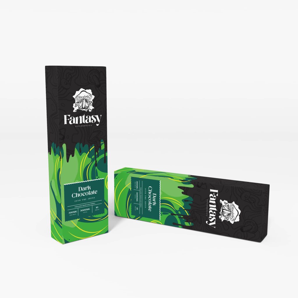 Fantasy Psychedelics Chocolate Bar Dark Chocolate Mockup scaled