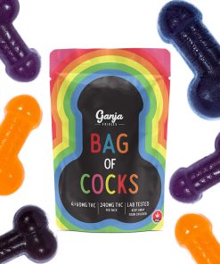 Buy Ganja Edibles - Bag of Cocks Regular 4 x 60MG THC at Kush Station Online Shop