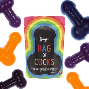 Buy Ganja Edibles - Bag of Cocks Regular 4 x 60MG THC at Kush Station Online Shop