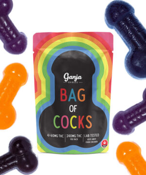 Buy Ganja Edibles - Bag of Cocks Regular 4 x 60MG THC at Kush Station Online Shop