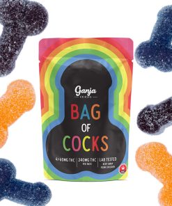 Buy Ganja Edibles - Bag of Cocks Sour 4 x 60MG THC at Kush Station Online Shop