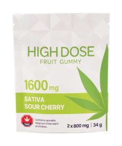 Buy High Dose Fruit Gummy - Sour Cherry 1600MG THC (Sativa) Online Shop
