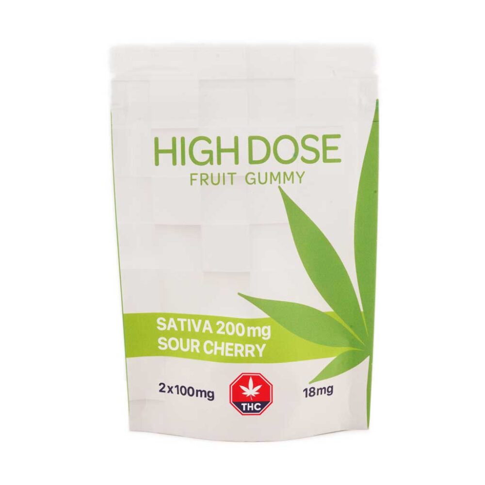 Buy High Dose Fruit Gummy - Sour Cherry 200MG THC (Sativa) Online Shop