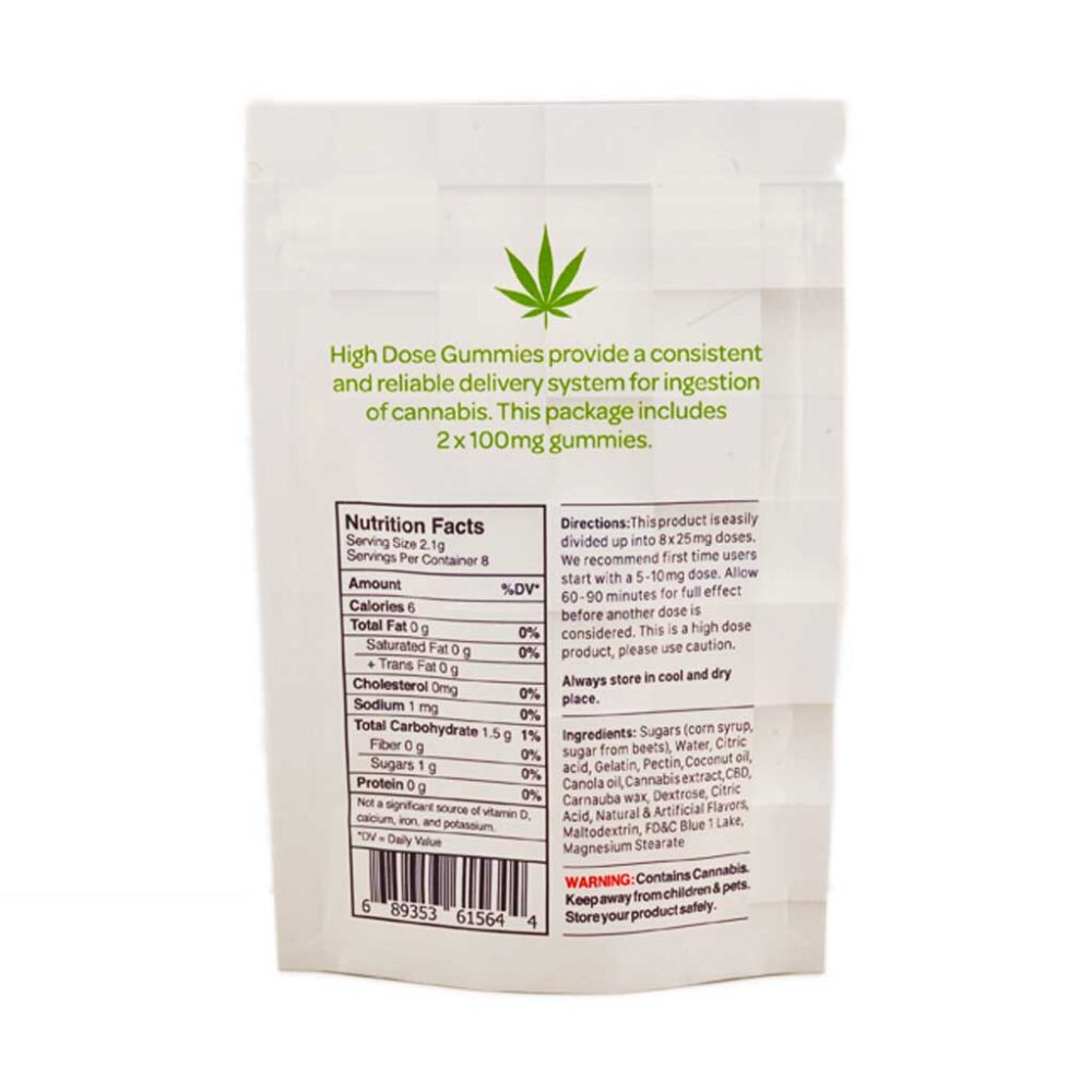 Buy High Dose Fruit Gummy - Sour Raspberry 200MG THC (Indica) Online Shop