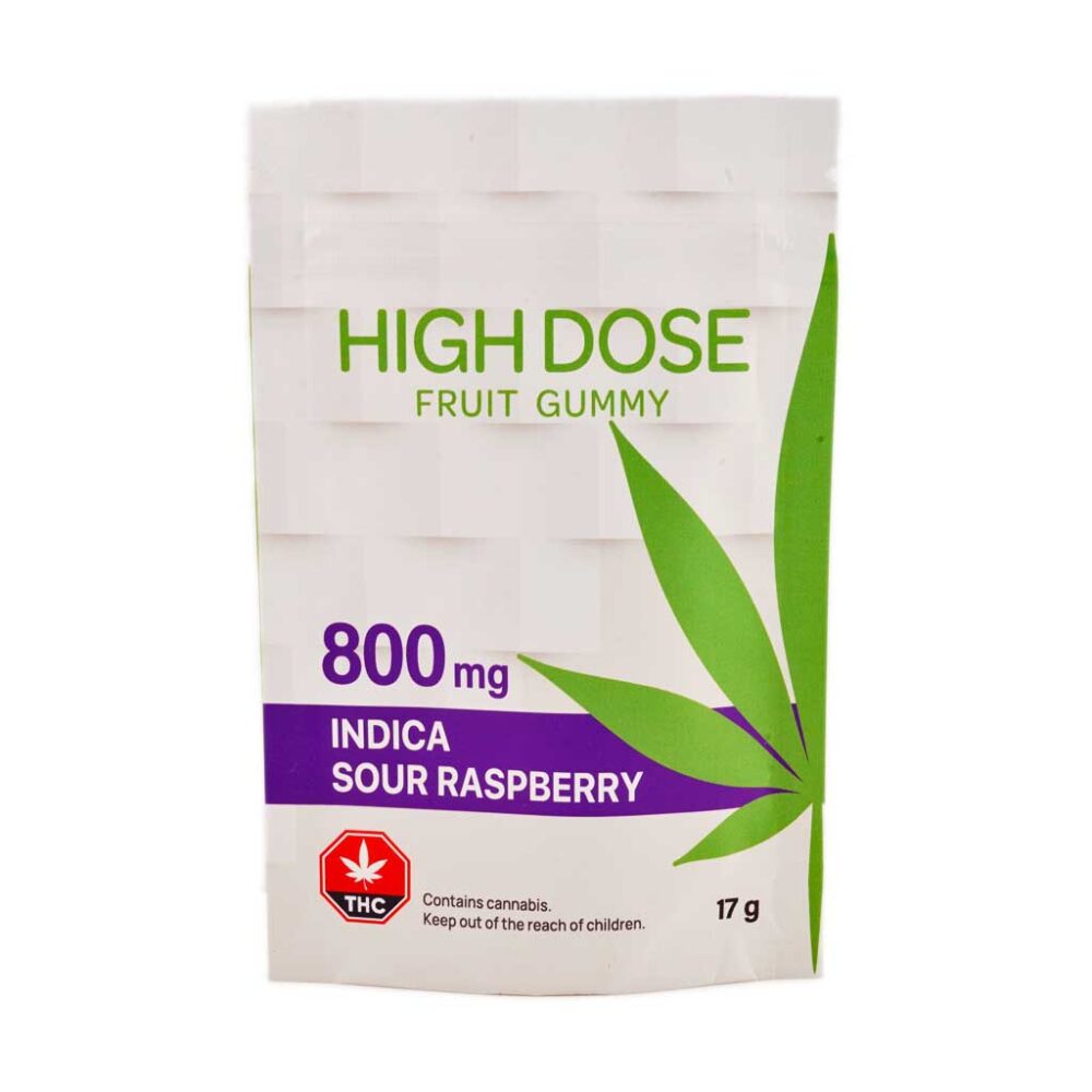 Buy High Dose Fruit Gummy - Sour Raspberry 800MG THC (Indica) Online Shop