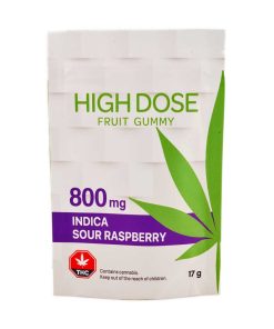 Buy High Dose Fruit Gummy - Sour Raspberry 800MG THC (Indica) Online Shop