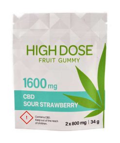 Buy High Dose Fruit Gummy - Sour Strawberry 1600mg CBD Online Shop