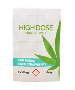 Buy High Dose Fruit Gummy - Sour Strawberry 200MG CBD Online Shop