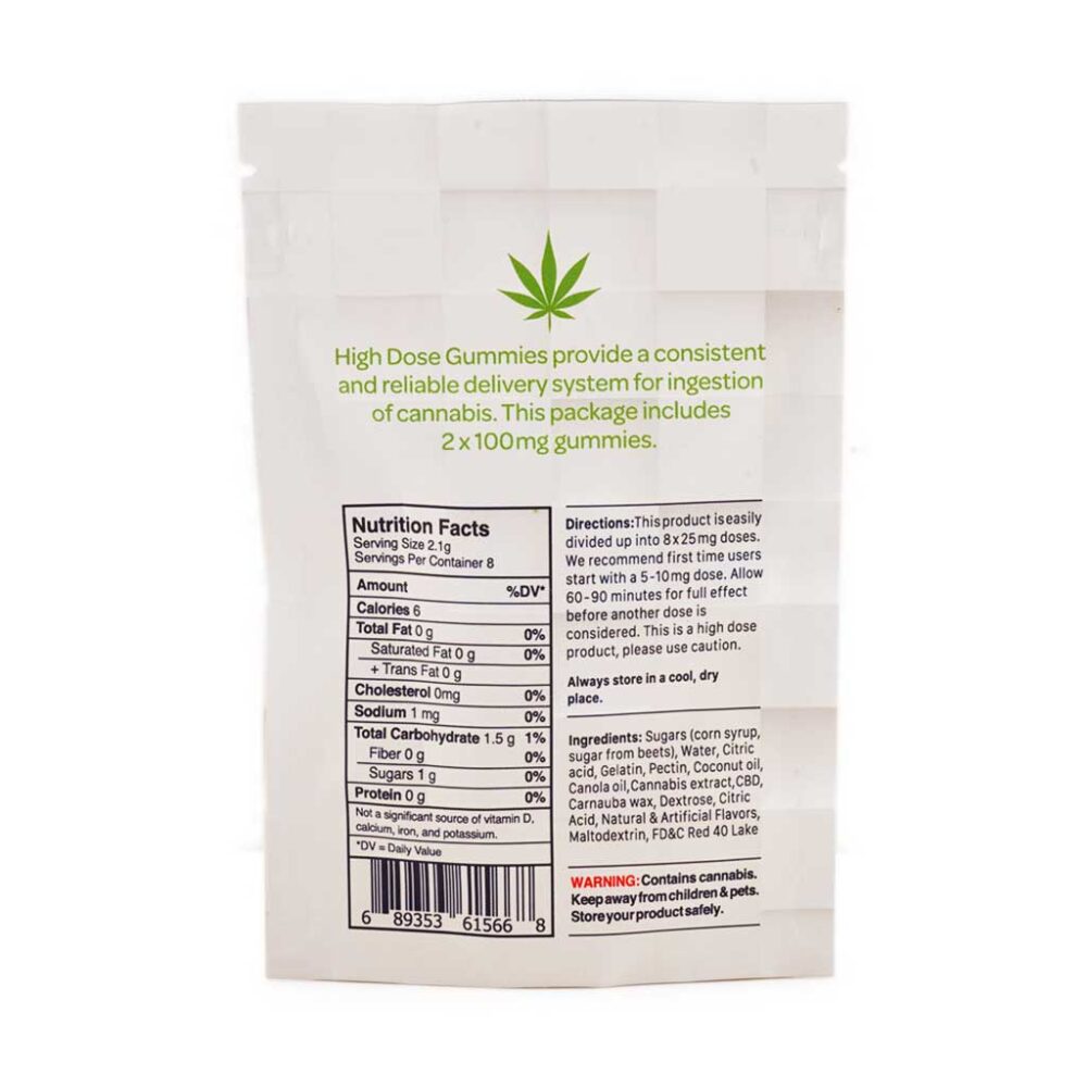Buy High Dose Fruit Gummy - Sour Strawberry 200MG CBD Online Shop