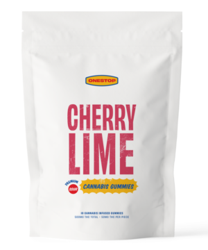 Buy One Stop - Sour Cherry Lime THC Gummies 500mg at Kush Station Online