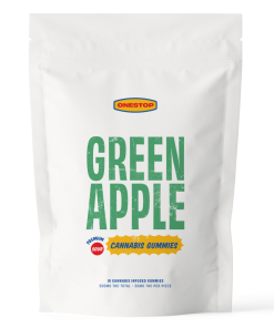 Buy One Stop - Sour Green Apple THC Gummies 500mg at Kush Station Online