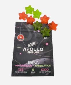 Buy edibles online from Apollo edibles at Kush Station online dispensary. Watermelon and green apple THC gummies sativa strain.