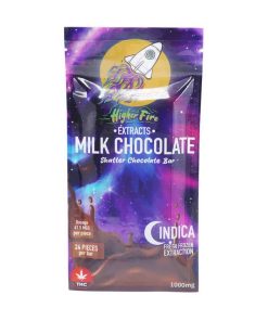 Higher Fire Extracts - Shatter Chocolate Bar - Milk Chocolate 1000mg THC (Indica)