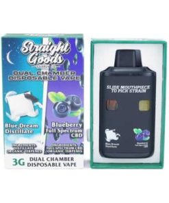 Straight Goods - Dual Chamber Vape - Blue Dream + Blueberry Full Spectrum CBD (3 Grams + 3 Grams)
