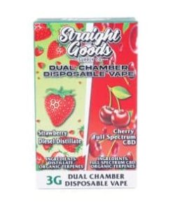 Straight Goods - Dual Chamber Vape - Strawberry Diesel + Cherry Full Spectrum CBD (3 Grams + 3 Grams) - Image 4