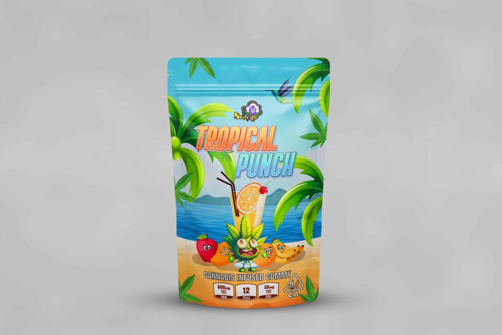 Buy Sky High Edibles – Tropical Punch Gummy 600MG THC at Kush Station Online Shop
