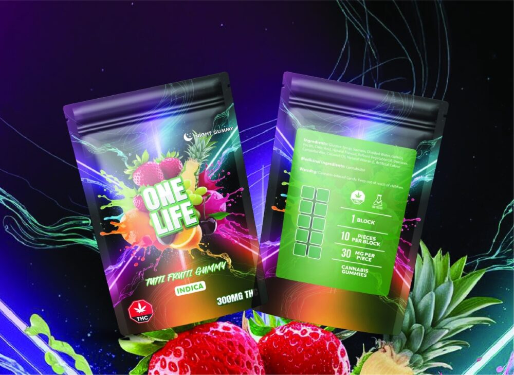 Buy One Life Edibles - Tutti Frutti Gummy - 300mg THC (Indica) at Kush Station Online Shop