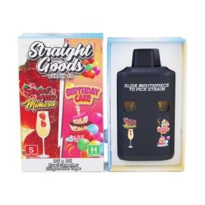 Straight Goods - Dual Chamber Vape - Strawberry Mimosa + Birthday Cake (3 Grams + 3 Grams)