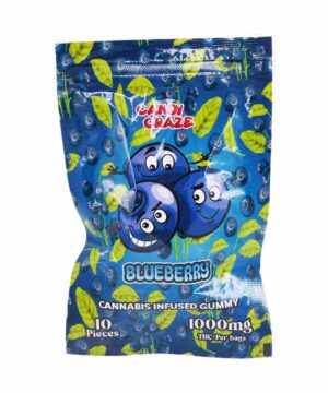 Candy Craze Edibles - Blueberry Gummy 1000mg THC