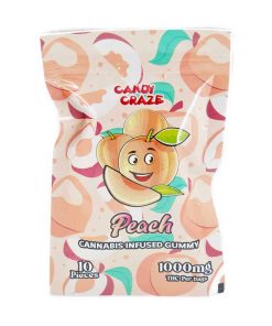 Candy Craze Edibles - Peach Gummy 1000mg THC