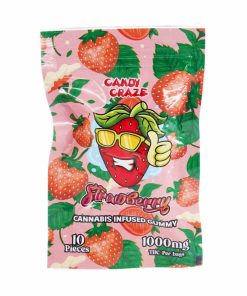 Candy Craze Edibles - Strawberry Gummy 1000mg THC