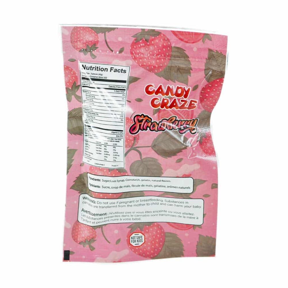 Candy Craze Edibles - Strawberry Gummy 1000mg THC - Image 3