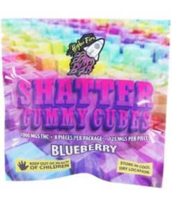 Higher Fire Extracts - Shatter Gummy Cubes - Blueberry 1000mg THC