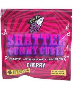 Higher Fire Extracts - Shatter Gummy Cubes - Cherry 1000mg THC