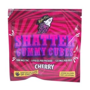 Higher Fire Extracts - Shatter Gummy Cubes - Cherry 1000mg THC