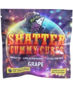 Higher Fire Extracts - Shatter Gummy Cubes - Grape 1000mg THC