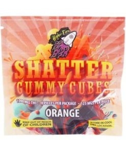 Higher Fire Extracts - Shatter Gummy Cubes - Orange 1000mg THC