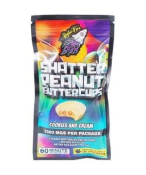 Alternative view of Higher Fire Extracts - Shatter Peanut Butter Chocolate Cups - Cookies and Cream 2500mg THC