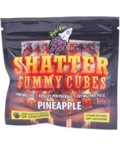 Higher Fire Extracts - Shatter Gummy Cubes - Pineapple 1000mg THC