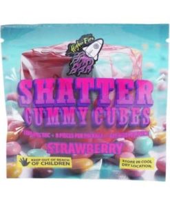 Higher Fire Extracts - Shatter Gummy Cubes - Strawberry 1000mg THC