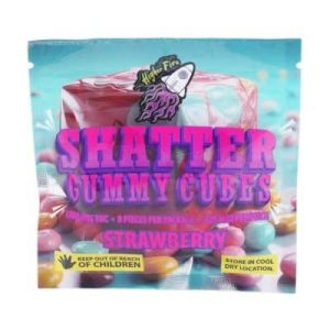 Higher Fire Extracts - Shatter Gummy Cubes - Strawberry 1000mg THC