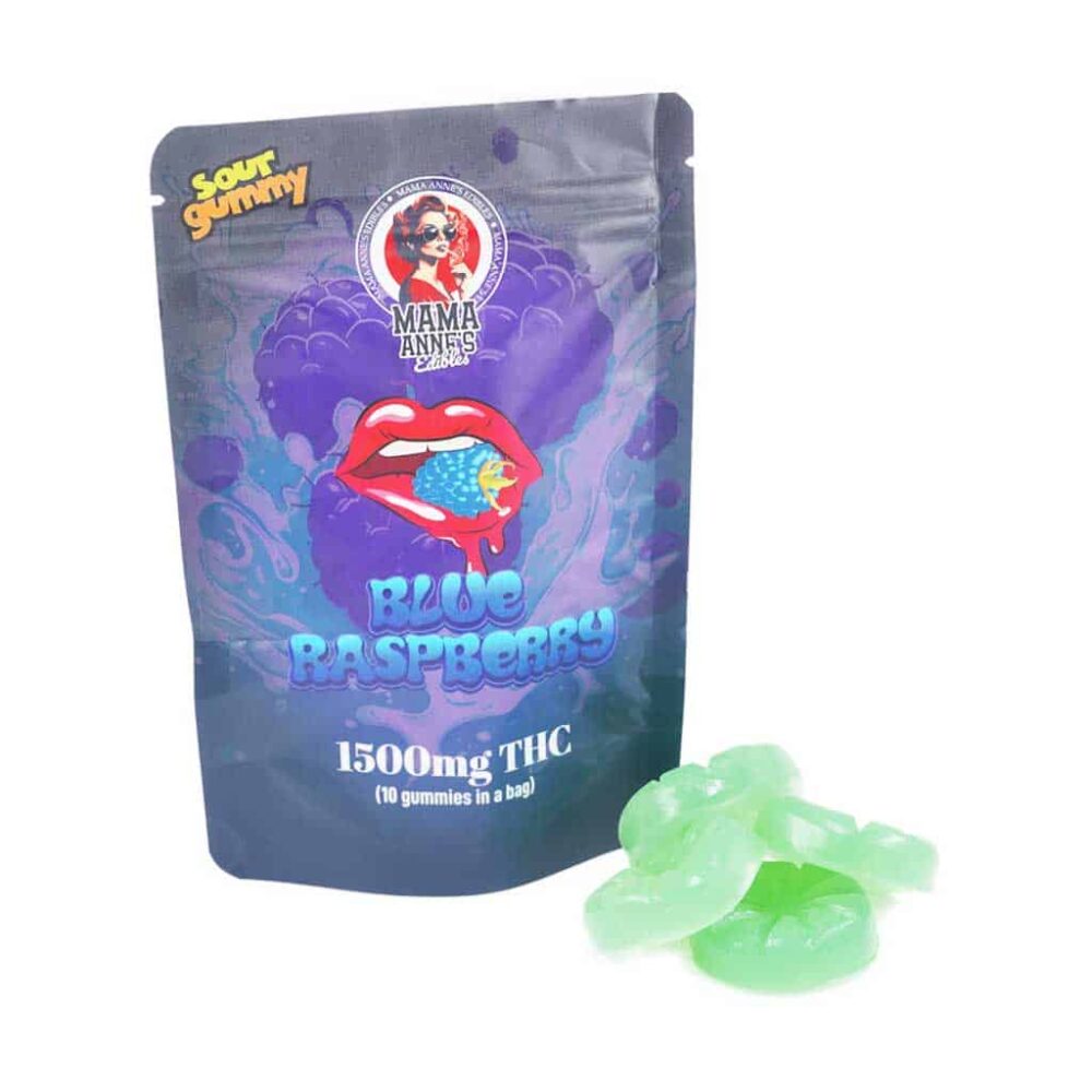 Mama Anne's Edibles - Blue Raspberry Gummy - 1500mg THC - Image 3