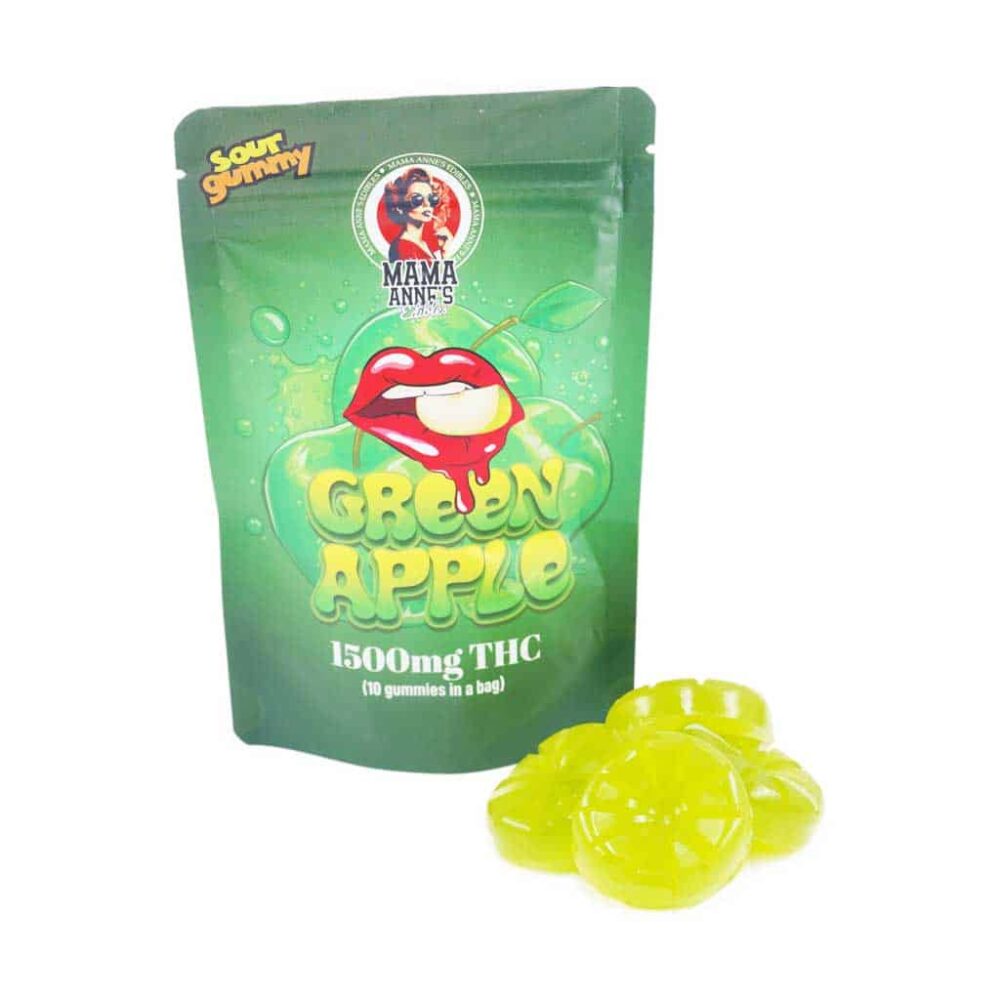 Mama Anne's Edibles - Green Apple Gummy - 1500mg THC - Image 3