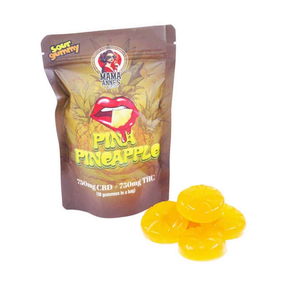 Mama Anne's Edibles - Pina-Pineapple Gummy - 1:1 (750mg CBD + 750mg THC) - Image 3