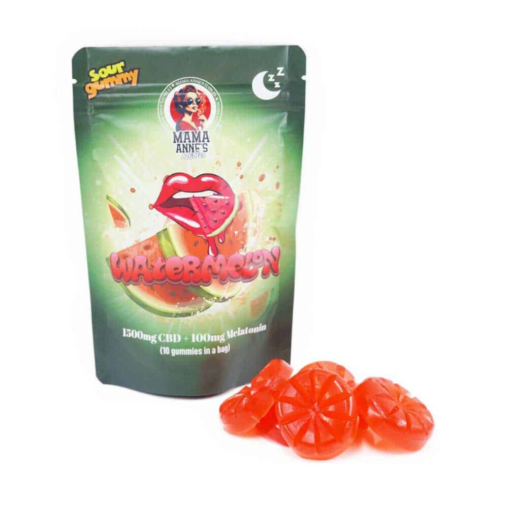 Mama Anne's Edibles - Watermelon Gummy - 1500mg CBD + Melatonin (Sleep Gummy) - Image 3