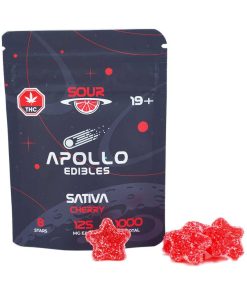 Buy Apollo Edibles - Sour Cherry Shooting Stars 1000mg THC Sativa at Kush Station Online Shop