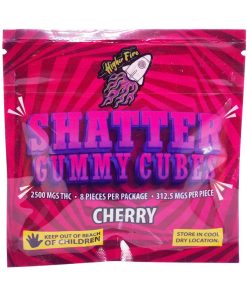 Buy Higher Fire Extracts - Shatter Gummy Cubes - Cherry 2500mg THC at Kush Station Online Shop